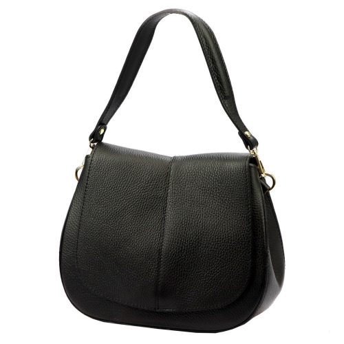 Luka 24-033 fekete női bőr kézitáska, válltáska, oldaltáska 27 x 21 x 9.5 cm