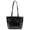 Florence 47 fekete női bőr kézitáska, válltáska, shopper 39 x 28 x 10.5 cm