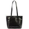 Florence 47 fekete női bőr kézitáska, válltáska, shopper 39 x 28 x 10.5 cm