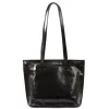 Florence 47 fekete női bőr kézitáska, válltáska, shopper 39 x 28 x 10.5 cm
