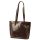 Florence 47 sötétbarna női bőr válltáska, shopper táska 39 x 28 x 10.5 cm