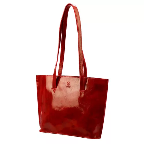 Florence 47 piros női bőr kézitáska, válltáska, shopper 39 x 28 x 10.5 cm