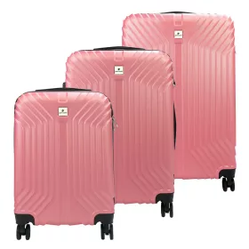   Pierre Cardin ISTANBUL rózsaszín abs 3 részes bőrönd szett 55/65/75 cm
