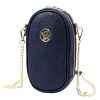 Gregorio 1734 navy kék női bőr mobiltartó partytáska, válltáska 12 x 20 x 6 cm