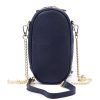 Gregorio 1734 navy kék női bőr mobiltartó partytáska, válltáska 12 x 20 x 6 cm