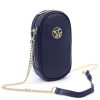 Gregorio 1734 navy kék női bőr mobiltartó partytáska, válltáska 12 x 20 x 6 cm