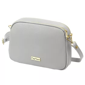   MiaMore 01-068 szürke női bőr válltáska, oldaltáska, crossbody 26 x 19 x 8 cm