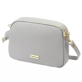  MiaMore 01-068 szürke női bőr válltáska, oldaltáska, crossbody 26 x 19 x 8 cm