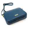 MiaMore 01-068 kék női bőr válltáska, oldaltáska, crossbody 26 x 19 x 8 cm