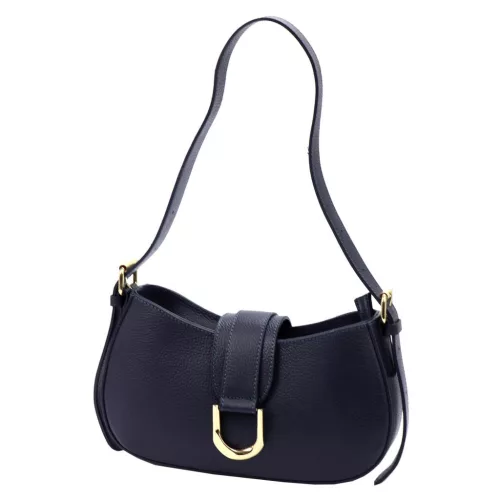 Luka 24-037 navy kék női bőr kézitáska, válltáska 29 x 17 x 6 cm