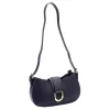 Luka 24-037 navy kék női bőr kézitáska, válltáska 29 x 17 x 6 cm
