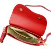 Luka 20-063 piros női bőr válltáska, oldaltáska, crossbody 26 x 16 x 9 cm