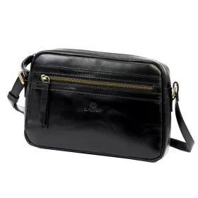   EL FORREST LB33-68 fekete női bőr válltáska, oldaltáska, crossbody 25 x 18 x 7 cm