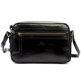   EL FORREST LB33-68 fekete női bőr válltáska, oldaltáska, crossbody 25 x 18 x 7 cm