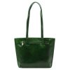 Florence 47 zöld női bőr kézitáska, válltáska, shopper 39 x 28 x 10.5 cm