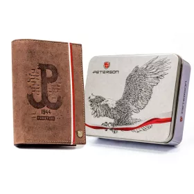   Peterson PTN 317PW-03 2-1-4 HUNTER barna férfi bőr pénztárca