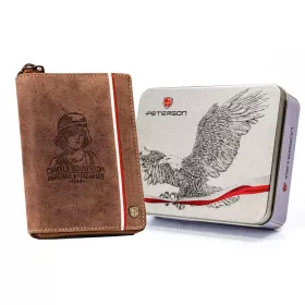   Peterson PTN 340PW-04 2-1-4 HUNTER barna férfi bőr pénztárca