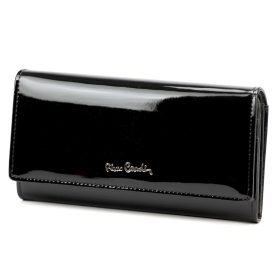   Pierre Cardin 07 SHINY 100 fekete női rostbőr-bőr pénztárca 18,5 x 10 cm