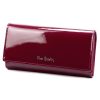 Pierre Cardin 07 SHINY 100 bíbor színű női bőr-rostbőr pénztárca 18,5 x 10 cm