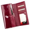 Pierre Cardin 07 SHINY 100 bíbor színű női bőr-rostbőr pénztárca 18,5 x 10 cm