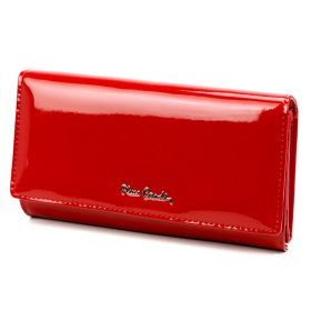   Pierre Cardin 07 SHINY 102 piros női rostbőr-bőr pénztárca 18,5 x 10,5 cm