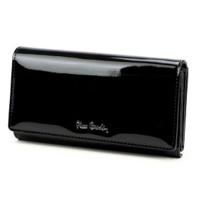   Pierre Cardin 07 SHINY 102 fekete női rostbőr-bőr pénztárca 18,5 x 10,5 cm