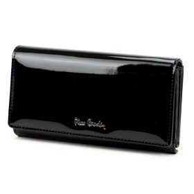   Pierre Cardin 07 SHINY 102 fekete női rostbőr-bőr pénztárca 18,5 x 10,5 cm