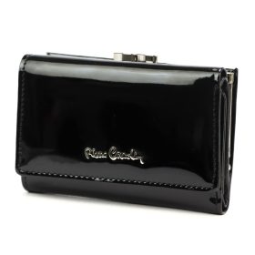   Pierre Cardin 07 SHINY 117 fekete női rostbőr-bőr pénztárca 12,5 x 9 cm