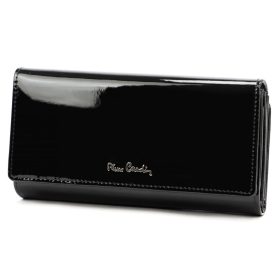  Pierre Cardin 07 SHINY 121 fekete női bőr-rostbőr pénztárca 19,5 x 10 cm