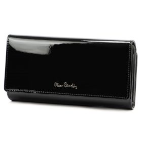   Pierre Cardin 07 SHINY 121 fekete női bőr-rostbőr pénztárca 19,5 x 10 cm