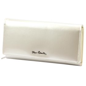   Pierre Cardin 07 SHINY 121 bézs női bőr-rostbőr pénztárca 19,5 x 10 cm