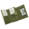 Gregorio BLOMST GM011 zöld mintás bőr női pénztárca 15.5x10.5x4 cm
