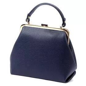   Luka 24-024 navy kék női bőr kézitáska, válltáska 27 x 23 x 11 cm