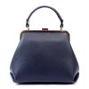 Luka 24-024 navy kék női bőr kézitáska, válltáska 27 x 23 x 11 cm
