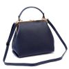 Luka 24-024 navy kék női bőr kézitáska, válltáska 27 x 23 x 11 cm