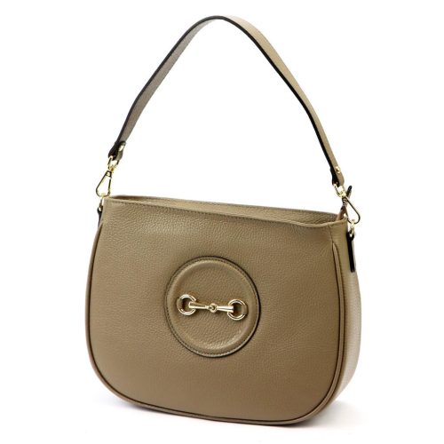 Luka 24-040 taupe női bőr kézitáska, válltáska, oldaltáska 28.5 x 21 x 10 cm