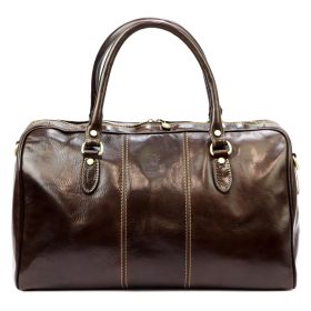   Gregorio 132 sötétbarna marhabőr utazótáska 45 x 29 x 25 cm