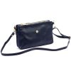 Gregorio 1736 navy kék női bőr válltáska, oldaltáska, crossbody 24 x 15 x 7 cm