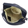 Gregorio 1737 navy női bőr kézitáska, válltáska, oldaltáska 35 x 25 x 12 cm