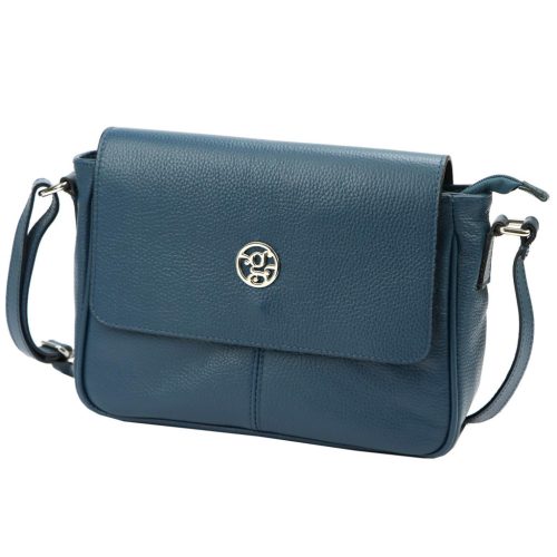 Gregorio 1738 kék női bőr válltáska, oldaltáska 30 x 20 x 9 cm