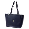 Gregorio 1739 navy kék női bőr válltáska, shopper 42 x 28 x 15 cm
