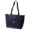 Gregorio 1739 navy kék női bőr kézitáska, válltáska 42 x 28 x 15 cm