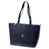 Gregorio 1739 navy kék női bőr válltáska, shopper 42 x 28 x 15 cm
