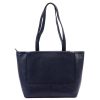 Gregorio 1739 navy kék női bőr kézitáska, válltáska 42 x 28 x 15 cm