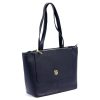 Gregorio 1739 navy kék női bőr kézitáska, válltáska 42 x 28 x 15 cm
