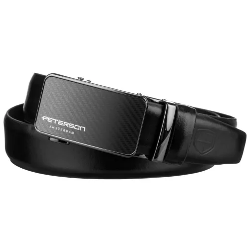 Peterson PTN A002-125 fekete férfi bőr öv 125 cm
