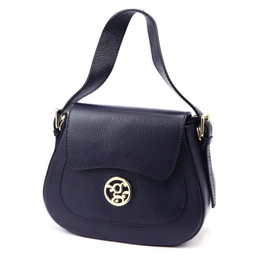 Gregorio 1741 navy kék női bőr kézitáska, válltáska, oldaltáska 24 x 19.5 x 9.5 cm