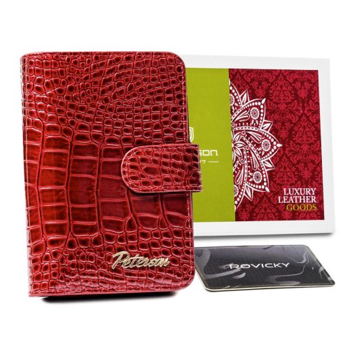 Peterson PTN CR-602 piros női bőr pénztárca 9,5 x 13 cm