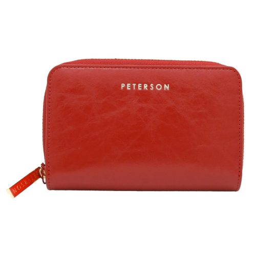 Peterson PTN PL-418 piros női bőr pénztárca 17 x 9.5 x 3 cm