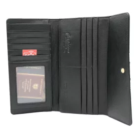 Peterson PTN ST-415 SNAKE fekete női bőr pénztárca